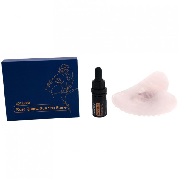 doTERRA Gua Sha Stein aus Rosenquarz &amp; Yarrow|Pom 5ml